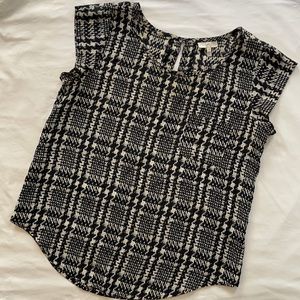 Joie Silk Black and Cream Top